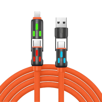 4N1 Fast Data Cable - 5 ft long - ORANGE