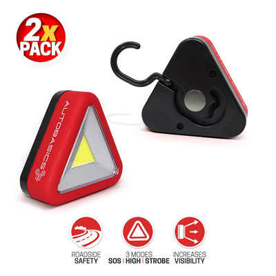 Twin Pack Roadside LED Safety Triangle Lights
