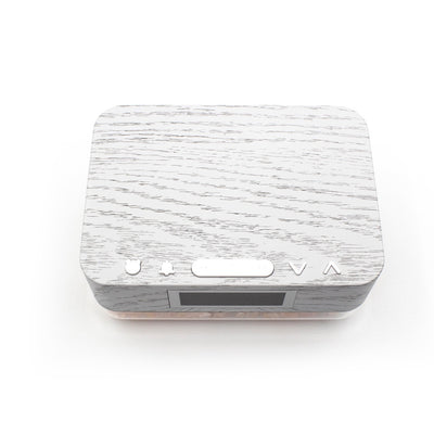 Alarm Clock Wireless Charger with Himalayan Salt Base + 3 Level LED Lamp - Grey