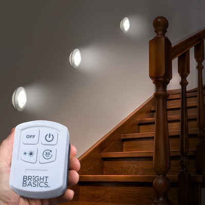 3 Pack Ultra Thin Wireless LED Puck Lights w/ Remote Control