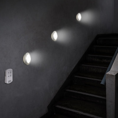 3 Pack Ultra Thin Wireless LED Puck Lights w/ Remote Control