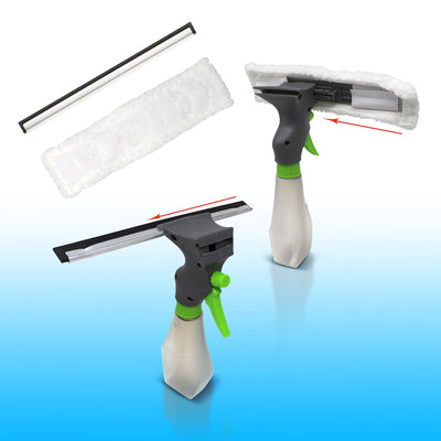 3 in 1 Window Cleaner Spray, Scrub, & Squeegee