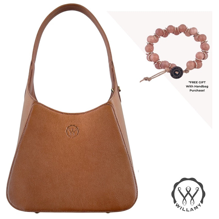 LEATHER HANDBAG & FREE SUNSTONE BRACELET
