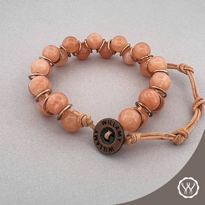 LEATHER HANDBAG & FREE SUNSTONE BRACELET