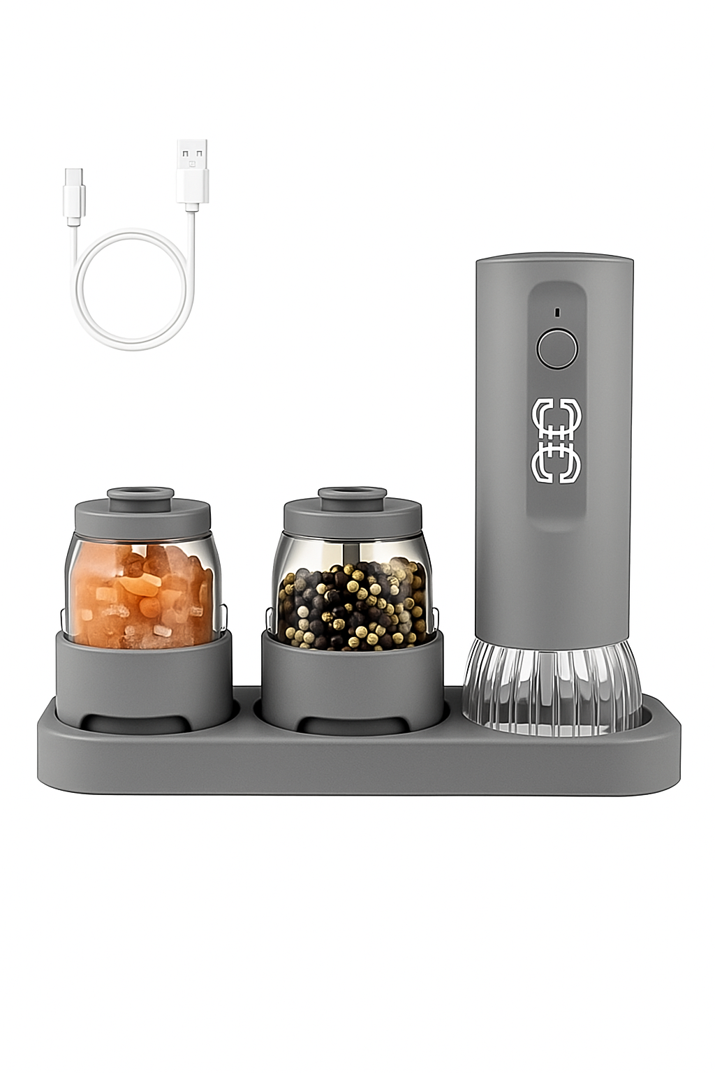 Cook N Repeat Snap Mill Interchangeable Herb Mill Grinder - Grey