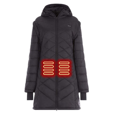 WOMEN'S: Hybrid Versatile 2 N 1 Coat Vest With Powerbank - BLACK