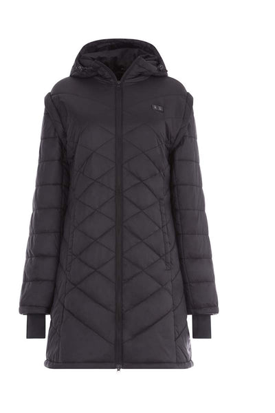 WOMEN'S: Hybrid Versatile 2 N 1 Coat Vest With Powerbank - BLACK