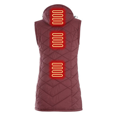 Hybrid Versatile 2 N 1 Coat Vest With Powerbank - Women's BURGUNDY