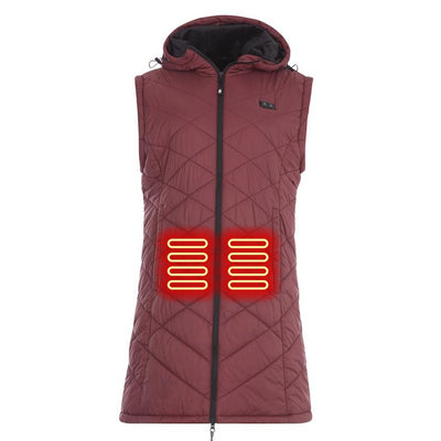 Hybrid Versatile 2 N 1 Coat Vest With Powerbank - Women's BURGUNDY