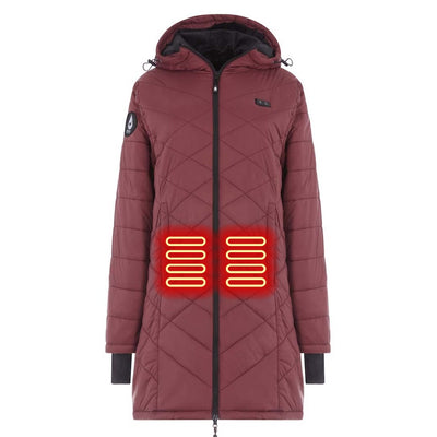 WOMEN'S: Hybrid Versatile 2 N 1 Coat Vest With Powerbank - BURGUNDY