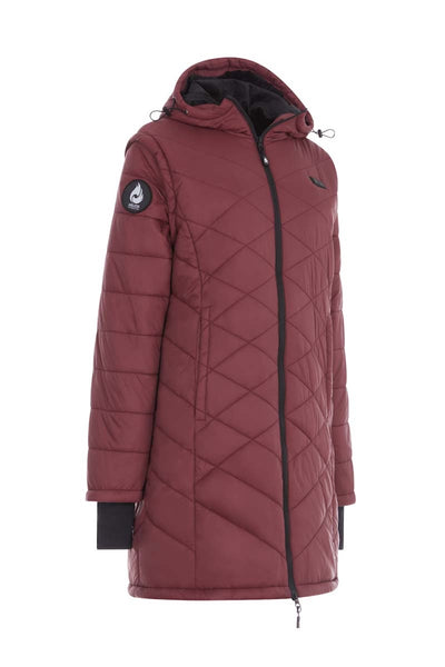 WOMEN'S: Hybrid Versatile 2 N 1 Coat Vest With Powerbank - BURGUNDY