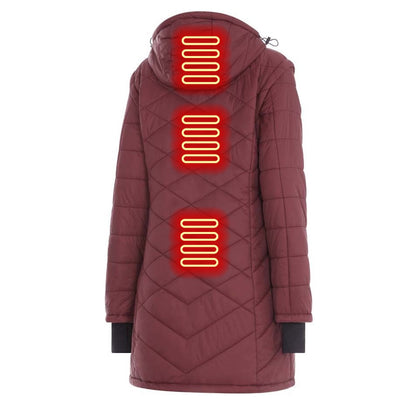WOMEN'S: Hybrid Versatile 2 N 1 Coat Vest With Powerbank - BURGUNDY