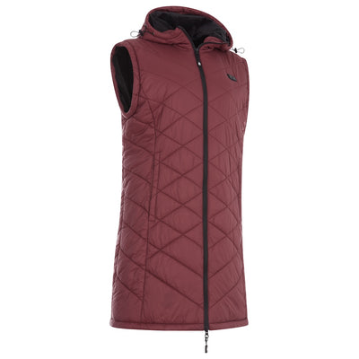 WOMEN'S: Hybrid Versatile 2 N 1 Coat Vest With Powerbank - BURGUNDY