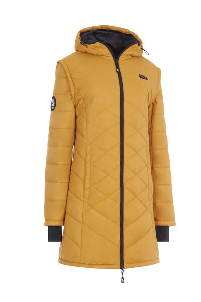 WOMEN'S: Hybrid Versatile 2 N 1 Coat Vest With Powerbank - GOLDEN