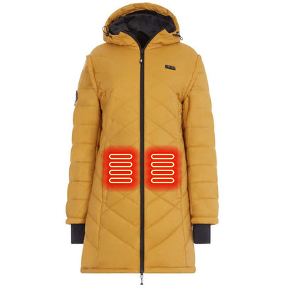 WOMEN'S: Hybrid Versatile 2 N 1 Coat Vest With Powerbank - GOLDEN