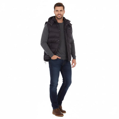 MEN'S: Hybrid Versatile 2 N 1 Coat Vest With Powerbank - BLACK