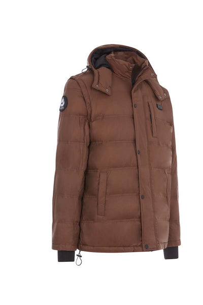 MEN'S: Hybrid Versatile 2 N 1 Coat Vest With Powerbank - MOCHA