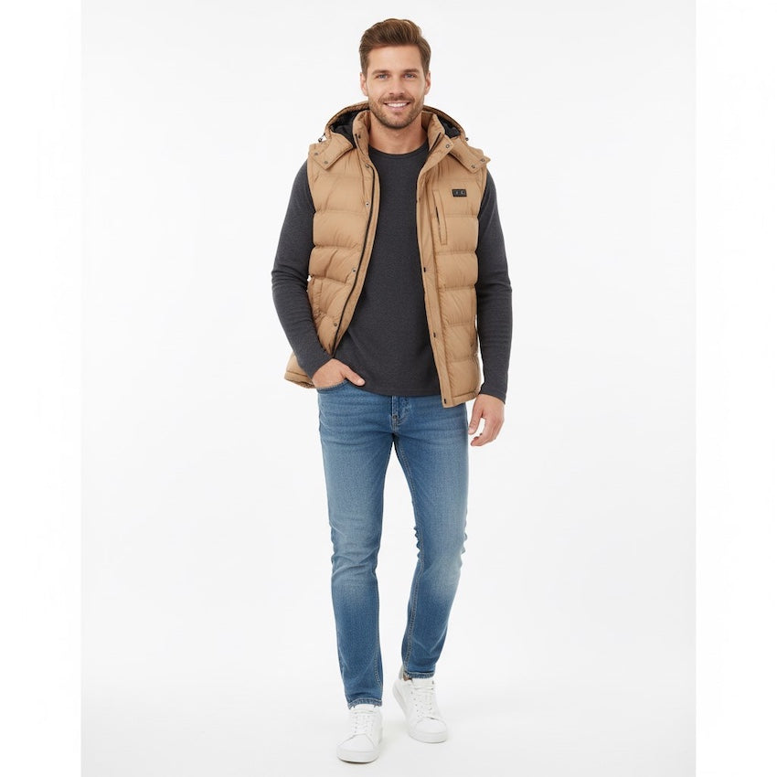 Hybrid Versatile 2 N 1 Coat Vest With Powerbank - Men's TAN
