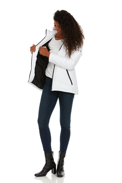 THE HEATED COAT - PAFFUTO - FEMALE With Power Bank - white