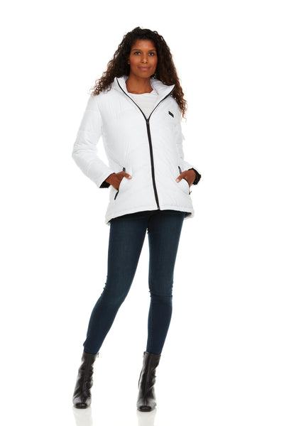 THE HEATED COAT - PAFFUTO - FEMALE With Power Bank - white