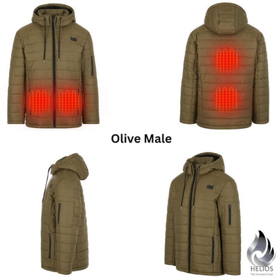 THE HEATED COAT - PAFFUTO - MEN With Power Bank - Olive