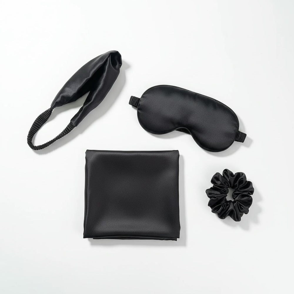 Radiant Night Silk Set - BLACK