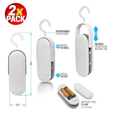 4 Pack Universal 2-in-1 Mini Bag Sealer & Cutter