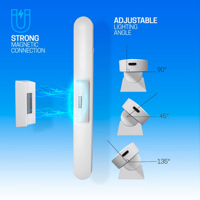 2 Pack Universal Portable, Tilting, Dimmable Rechargeable Light Bars