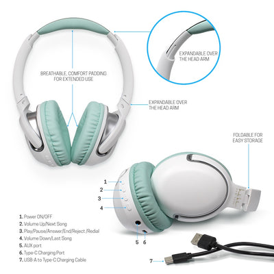 Nicole Miller Chime Wireless Headphones - MINT