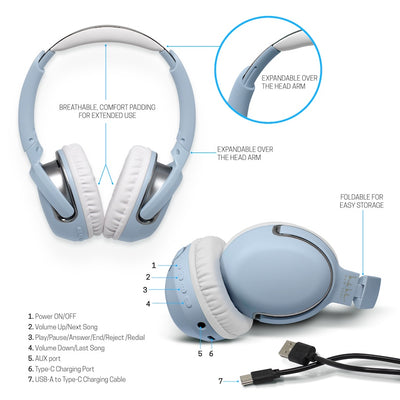 Nicole Miller Chime Wireless Headphones - BLUE