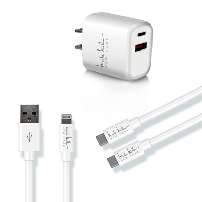 Nicole Miller Universal Rapid Charging Bundle - White