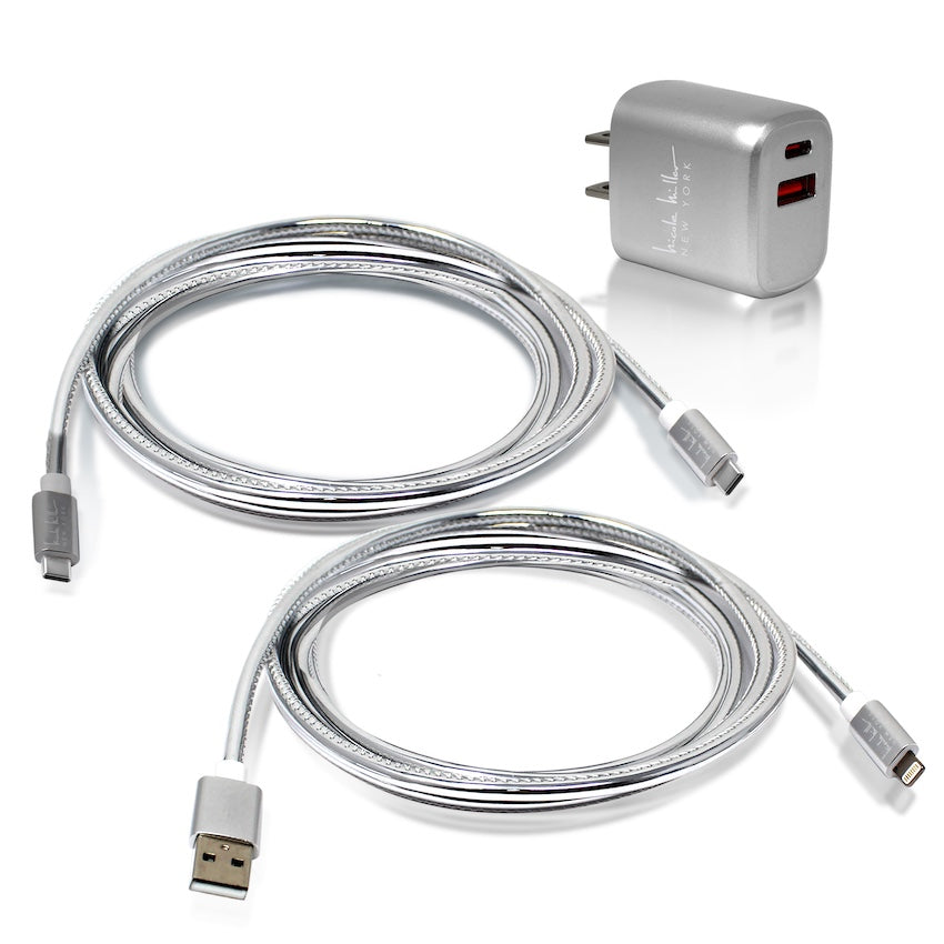 Nicole Miller Universal Rapid Charging Bundle - Silver