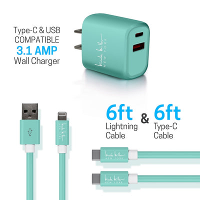 Nicole Miller Universal Rapid Charging Bundle - Mint