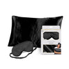 Olivia Rose Satin Sleep Set & 2 Pack Towel Turban - BLACK