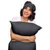 Olivia Rose Satin Sleep Set & 2 Pack Towel Turban - BLACK