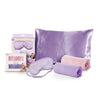 Olivia Rose Satin Sleep Set & 2 Pack Towel Turban - PURPLE
