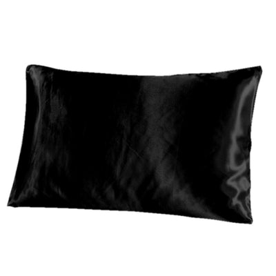 2 Pack Satin Sleep Set Pillowcase & Eye Mask - BLACK