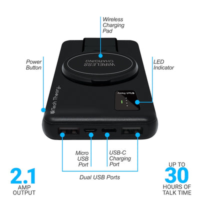 PowerMag View Wireless Charging Backup Battery - Black