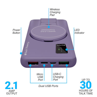 PowerMag View Wireless Charging Backup Battery - Rusty Purple