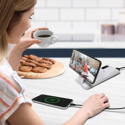 PowerMag View Wireless Charging Backup Battery - White