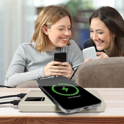PowerMag View Wireless Charging Backup Battery - Oatmeal