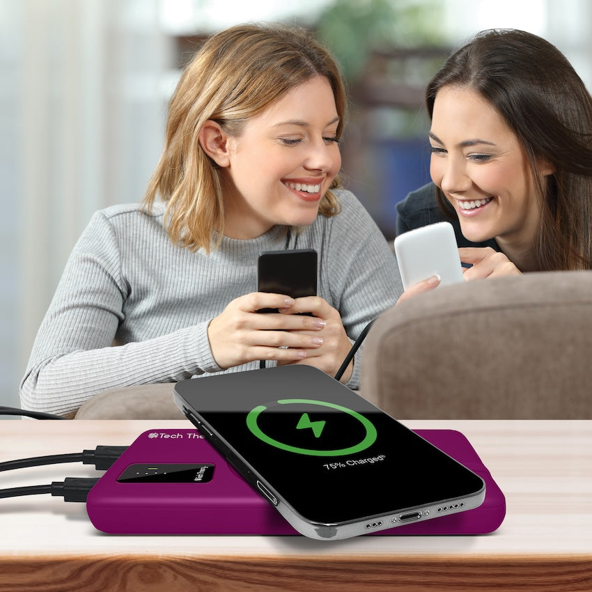 PowerMag View Wireless Charging Backup Battery - Plum