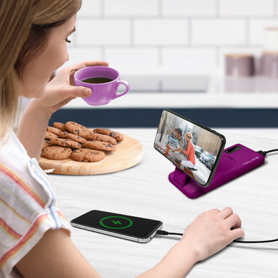 PowerMag View Wireless Charging Backup Battery - Plum
