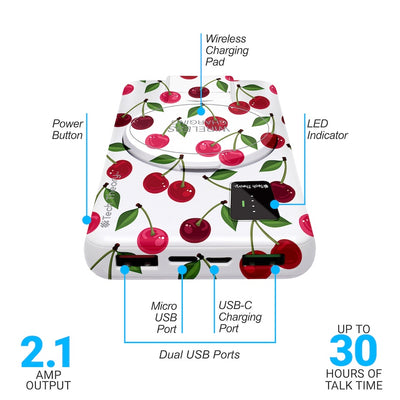 PowerMag View Wireless Charging Backup Battery - Cherries