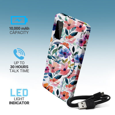 PowerMag View Wireless Charging Backup Battery - Floral