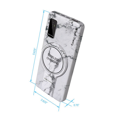 PowerMag View Wireless Charging Backup Battery - White Marble