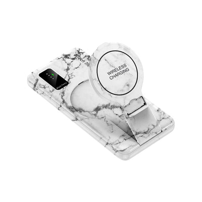 PowerMag View Wireless Charging Backup Battery - White Marble