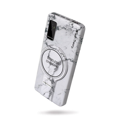 PowerMag View Wireless Charging Backup Battery - White Marble