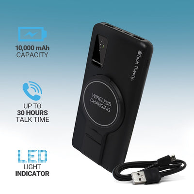 View Wireless Charging 10,000mAh Backup Battery - BLACK