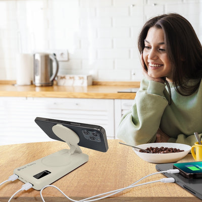 View Wireless Charging 10,000mAh Backup Battery - OATMEAL